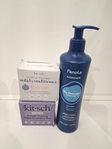 3 ASSORTED COLOUR CORRECTING HAIR PRODUCTS - ASSORTED BRANDS, TYPES AND USES - KITSCH / FANOLA image 2