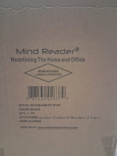 Mind Reader 2 Tier Cabinet Mesh Storage Baskets Organizer - Black (model: HCABASK2T-BLK) image 4