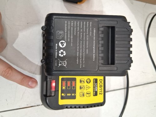 2PK Replacement lithium-ion batteries with Charger - for Dewalt 20v Lithium Batteries - BLACK/yellow (model: xhc-de20 / dcb112) image 4