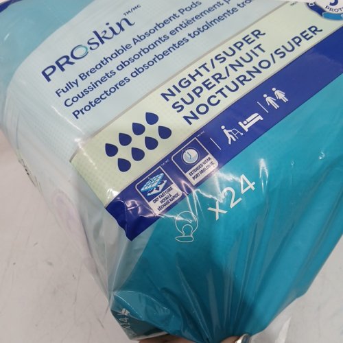 24PK TENA PROSKIN breathable Night Super Absorbent Pads with Adjustable Tabs (model: 62718) image 3