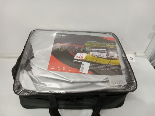 HFKJway Weatherproof All-Seasons RV Roof Cover - 28FT x 10ft - GREY image 2