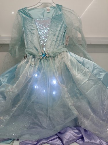 2pc Girl's Goodmark Icy Snow Princess Light-Up Dress - large - blue white image 3