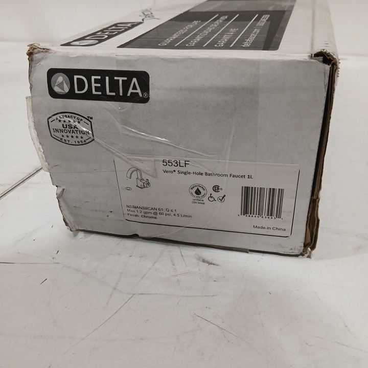DELTA FAUCET Vero Single-Hole Bathroom Faucet with Metal Drain Assembly - 1L - Stainless Steel - (MODEL : 553LF) image 7