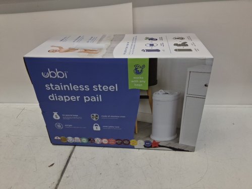UBBI STEEL DIAPER PAIL WITH SAFETY LOCK - 13GAL - WHITE - (model: 21025 10114n) image 3