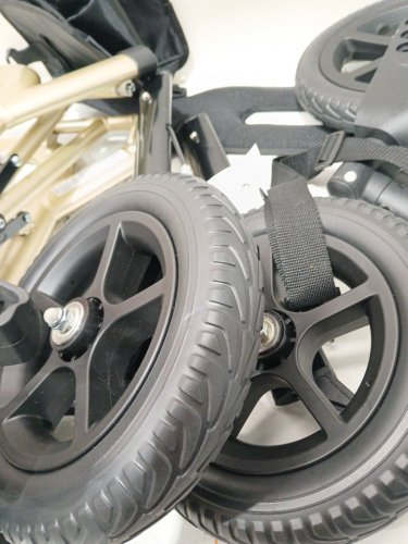 rollisroll All Terrain Rollator Walker with Seat, backrest & 12" Big Rubber Wheels - 300lbs capacity - gold/black (model: a42004w12) image 7