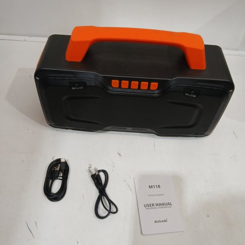 BUGANI portable  Bluetooth Speaker - 80w, ipx7 waterproof - black/orange - (model:M118) image 2