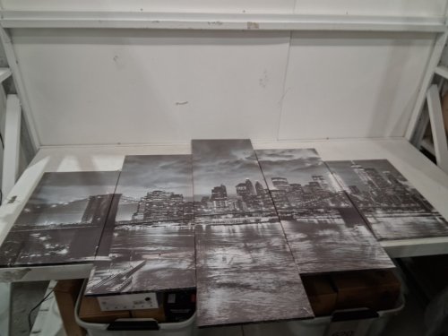 5 panel Brooklyn bridge cityscape wall artwork - 49.21" x 23.62 image 3