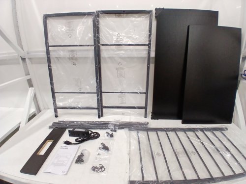 HOOBRO 3-tier Kitchen Island with hooks & power bar - 35" - black (model:  BB021ZD01) image 5