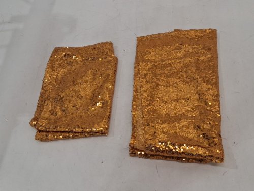 2Pk Gold Sequin Table Runner - 12" x 72", decorative Glitter Table Runner - gold image 3