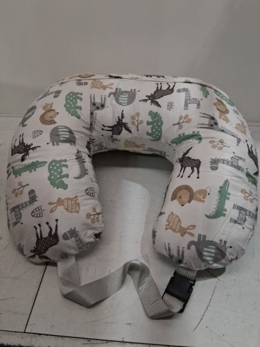 Elehealthy Nursing Support Pillow with Adjustable Waist Strap for Bottle & Breastfeeding - 25.6" x 21.7" x 12.6" - Animal World/white image 2