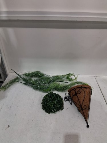 zfprocess artificial faux hanging plant with basket image 4