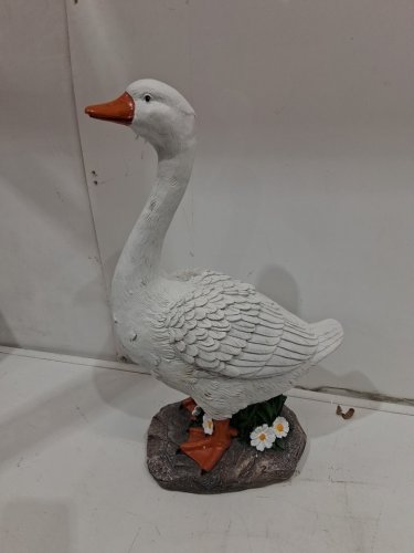 Joyful Porch Goose Statue indoor/outdoor - 20" - white image 6