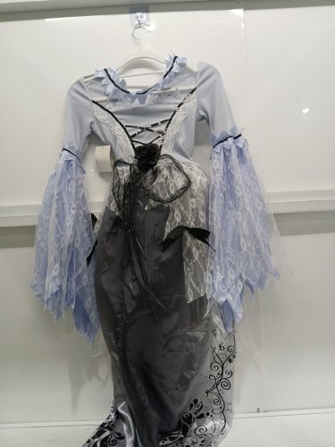 girls GOTHIC BRIDE COSTUME SET - MEDIUM - GREY BLACK AND LAVENDER (STYLE: 14791M) image 2