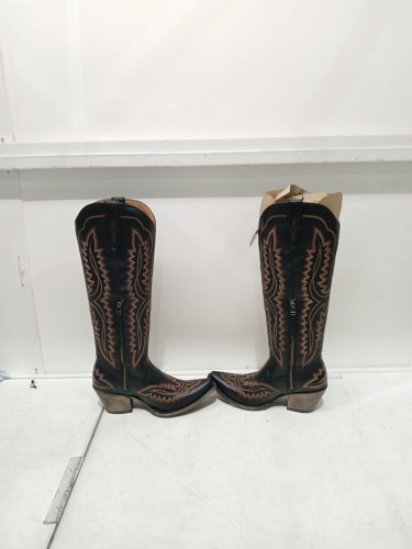 women's ariat Casanova Western cowboy  Boot with side partial zip - size 9- brooklyn black - (style: 10042447) image 4