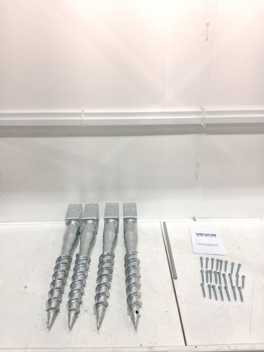 4pk vevor no dig ground spike anchor for fence posts 27'' - silver - (model: ux-3.5-27-4) image 3