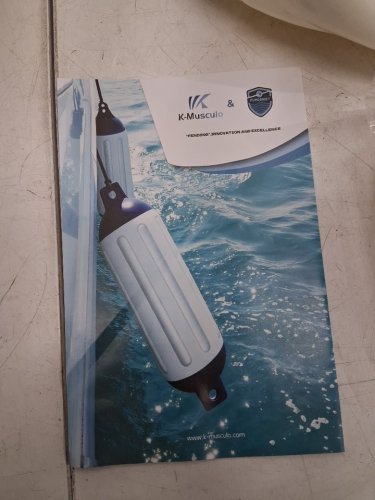 4PK Ribbed Marine Boat Fenders with Ropes 8.5" x 27" - White image 3