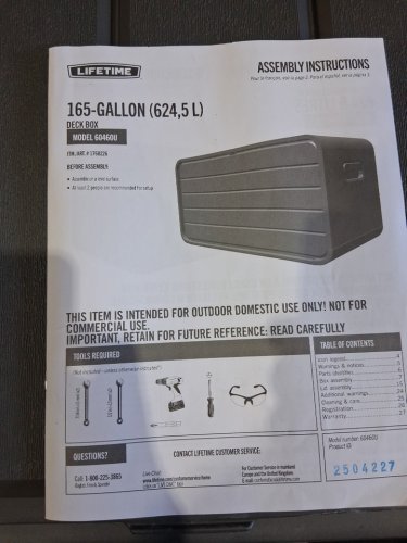 Lifetime modern outdoor plastic deck box - 165GAL - gray - (model: 60488U/1713602) image 15