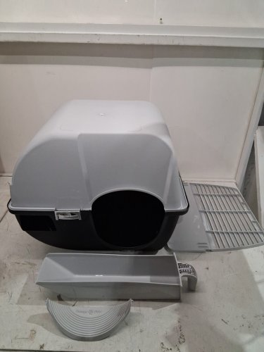 OMEGA PAW ELITE SELF CLEANING ROLL 'N CLEAN LITTER BOX - LARGE - MIDNIGHT BLACK/grey (MODEL: EL-RA20-1) image 3
