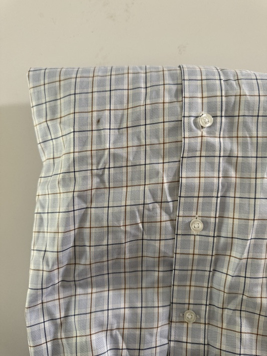 MEN'S KIRKLAND BUTTON DOWN TRADITIONAL FIT - EXTRA LARGE 17 (36/37) - WHITE/BLUE PLAID (STYLE: 3918215) image 2