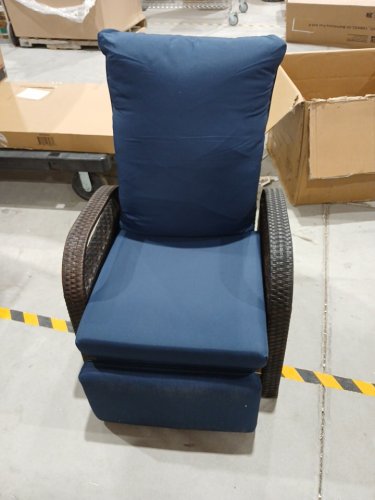 Art to Real ATR Outdoor Wicker Reclining Chair - Navy Blue Cushion - (Model: A004BRNB) image 4