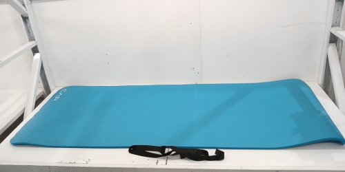 CAP BARBELL HIGH DENSITY EXERCISE YOGA MAT WITH STRAP - 64" - BLUE (Model: MTIS-6523-12TL) image 4