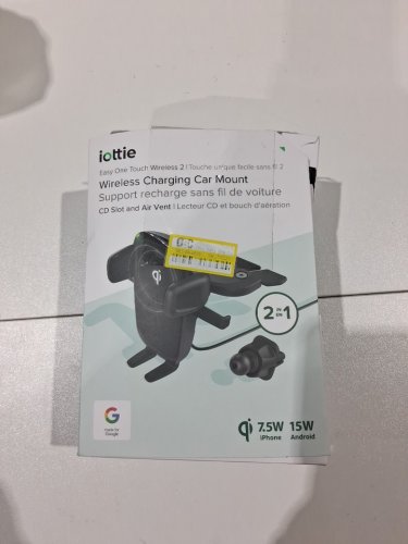 iOttie 2-In-1 Easy One Touch Wireless Car CD Slot / Air Vent Mounted Phone Charger - 15W for Android / 7.5W for iPhone - Black (MODEL: HLCRIO143) image 2