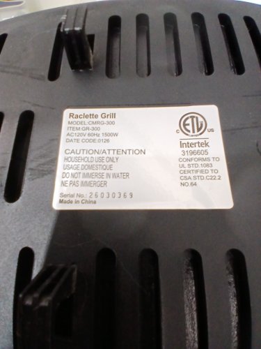 Cusimax 2-in-1 Raclette & Pancake Grill with Natural Stone Plate - Black (Model: CMRG-300) image 8