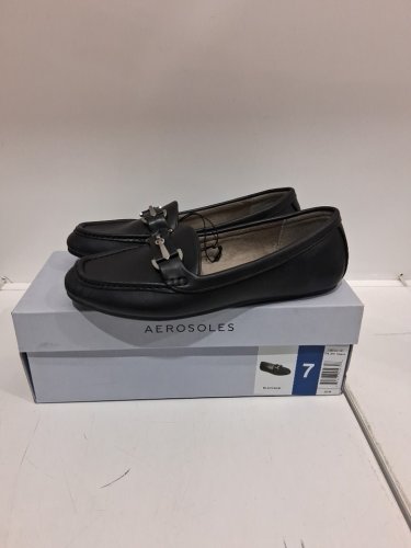 WOMEN'S AEROSOLES BUCKLE SLIP ON Loafer FLATS - 7 - BLACK (STYLE: 1863914) image 2