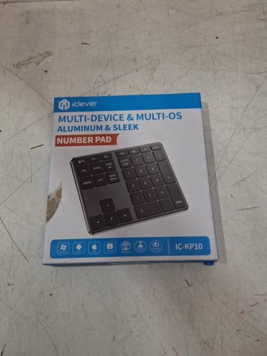 iClever Bluetooth Wireless Number Pad Keyboard - Connects up to 2 Devices - USB-C Rechargeable - Black/Silver (Model: IC-KP10) image 2