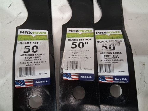 3PK max power lawn mower blades - 50" - black image 3