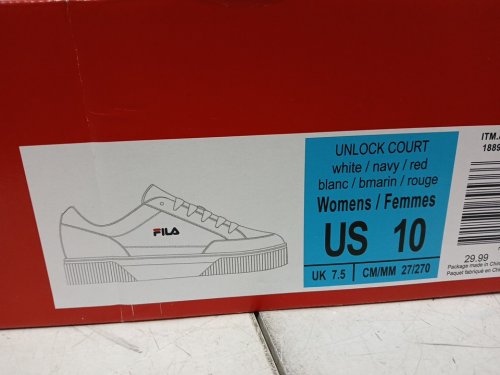 women's fila unlock court shoes - size 10 - white (style: 1889910) image 2