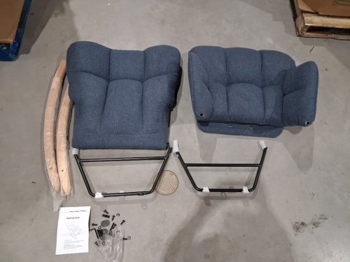 ZEDACHICA ROCKING CHAIR UPHOLSTERED GLIDER ROCKER - blue (MODEL: TDYY-01-STEELBLUE) image 4