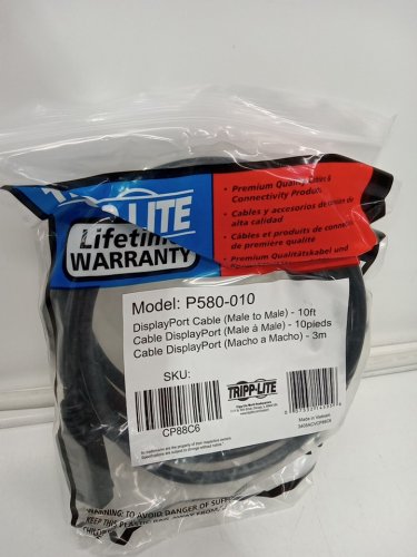 TRIPP-LITE DisplayPort 8K HD Cable - 10ft - Black (Model: P580-010) image 3