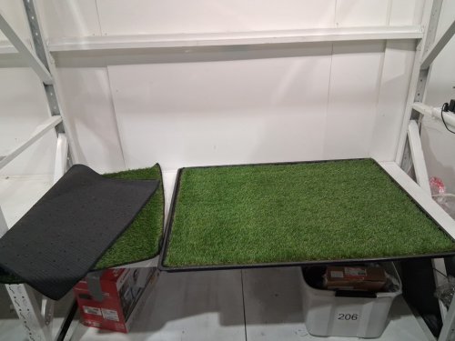 HOMPET potty system with 2 grass pads pee pad and tray - 45" x 32" - black/green (model: gc0001) image 6
