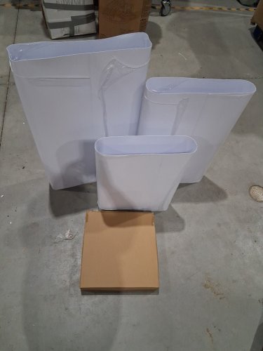 3Pc Cylinder Pedestal display stands - 24", 30", 35" - white image 5