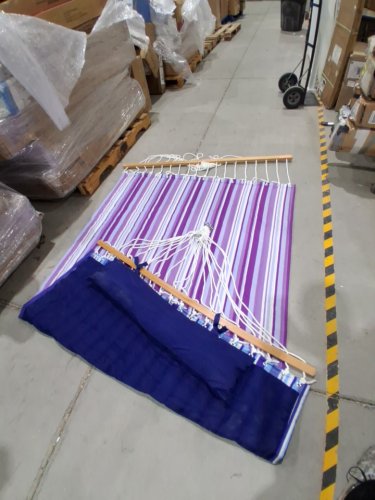 Lazy Daze Hammocks Quilted Hammock with Soft Pillow - 12FT - Purple Stripes (Model: HMQF-22) image 4