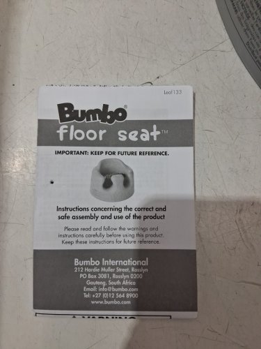 BUMBO FLOOR SEAT FOR TODDLERS - 3-12 MONTHS OLD - COOL GREY (MODEL: ea-00500) image 3