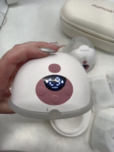 momcozy m5 smart wearable breast pumps with app control - white (model: bp380) image 6