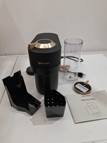 BREVILLE NESPRESSO VERTUO POP+ DELUXE COFFEE AND ESPRESSO MACHINE - MATTE BLACK/GOLD (MODEL: BNV125MTB) image 2