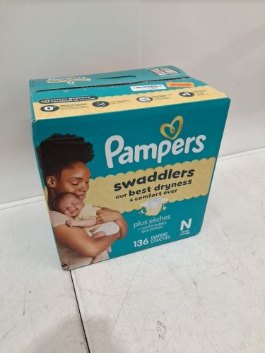 136PK PAMPERS SWADDLERS DIAPERS - NEWBORN SIZE image 2
