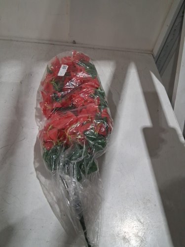 Uuiauoio Artificial Bougainvillea Faux Flowers Plant -25" - red image 2