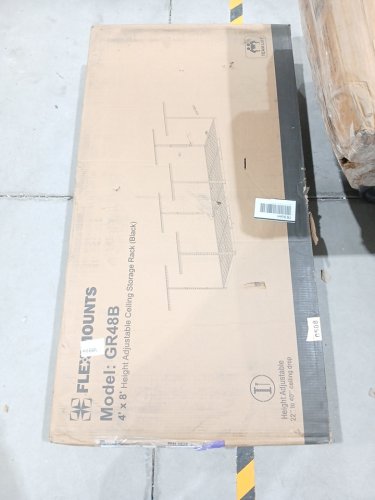 FLEXIMOUNTS Overhead Garage Storage Rack - 4FT X 8FT - 600LB cap - black (model: gr48B) image 3
