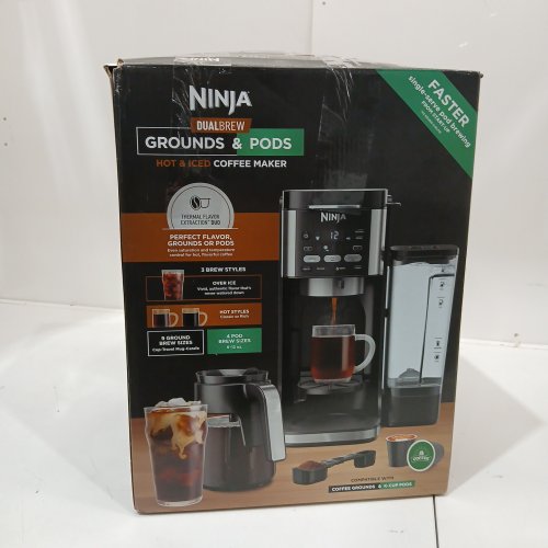 NINJA 2-in-1 DUALBREW GROUNDS AND PODS SPECIALTY HOT AND COLD COFFEE SYSTEM - 12 CUP CARAFE - BLACK (MODEL: CFP101C) image 2