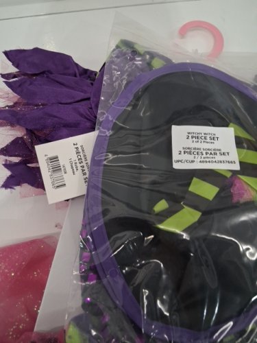 2PC GIRL'S PARTYHOLIC WITCHY WITCH COSTUME SET - MEDIUM 8/10 - BLACK / PURPLE / GREEN image 3
