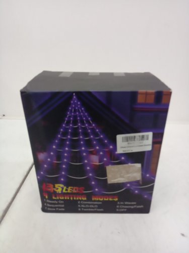 Outdoor Spider Web Lights Halloween Decorations - 135 leds - 16ft - 9 light modes - purple image 2