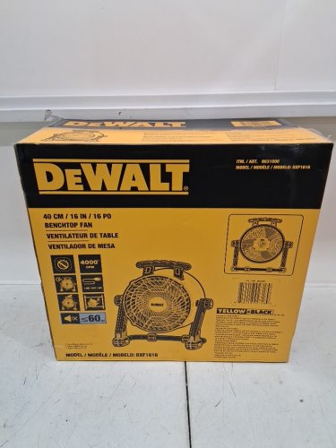DEWALT 3-SPEED 4000CFM 360° ADJUSTABLE TILTING AIRFLOW FLOOR FAN - 16" - YELLOW/BLACK (MODEL:DXF1616/ 9631000) image 2