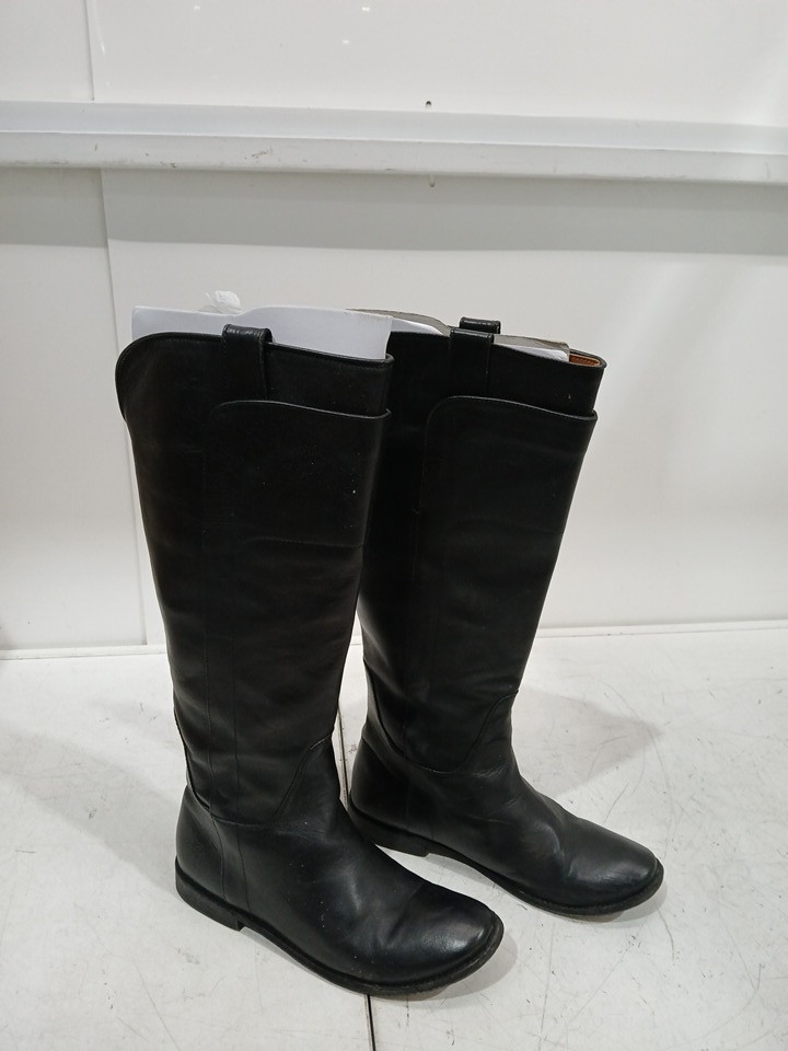 women's leather frye paige tall riding boots - size 8 - Black image 3