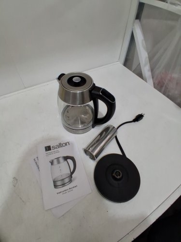 Salton Temperature Touch Control Kettle With Removable Tea Steeper - 1.7L - BRUSHED CHROME/CLEAR (model: 1006368) image 3
