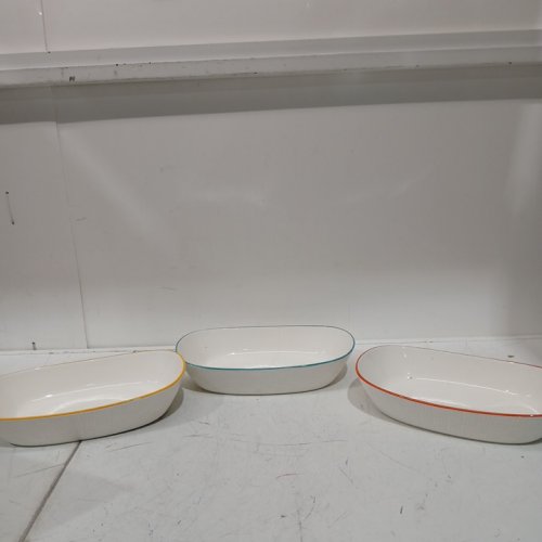 3PK PORCELAIN SERVING BOWLS - 13" - WHITE/ASSORTED COLORS (MODEL: 1890708) image 3