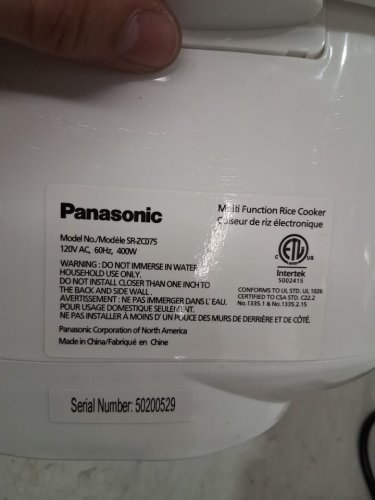 PANASONIC DIGITAL RICE COOKER - 4 CUP - WHITE - (Model: SR-ZC075W) image 6